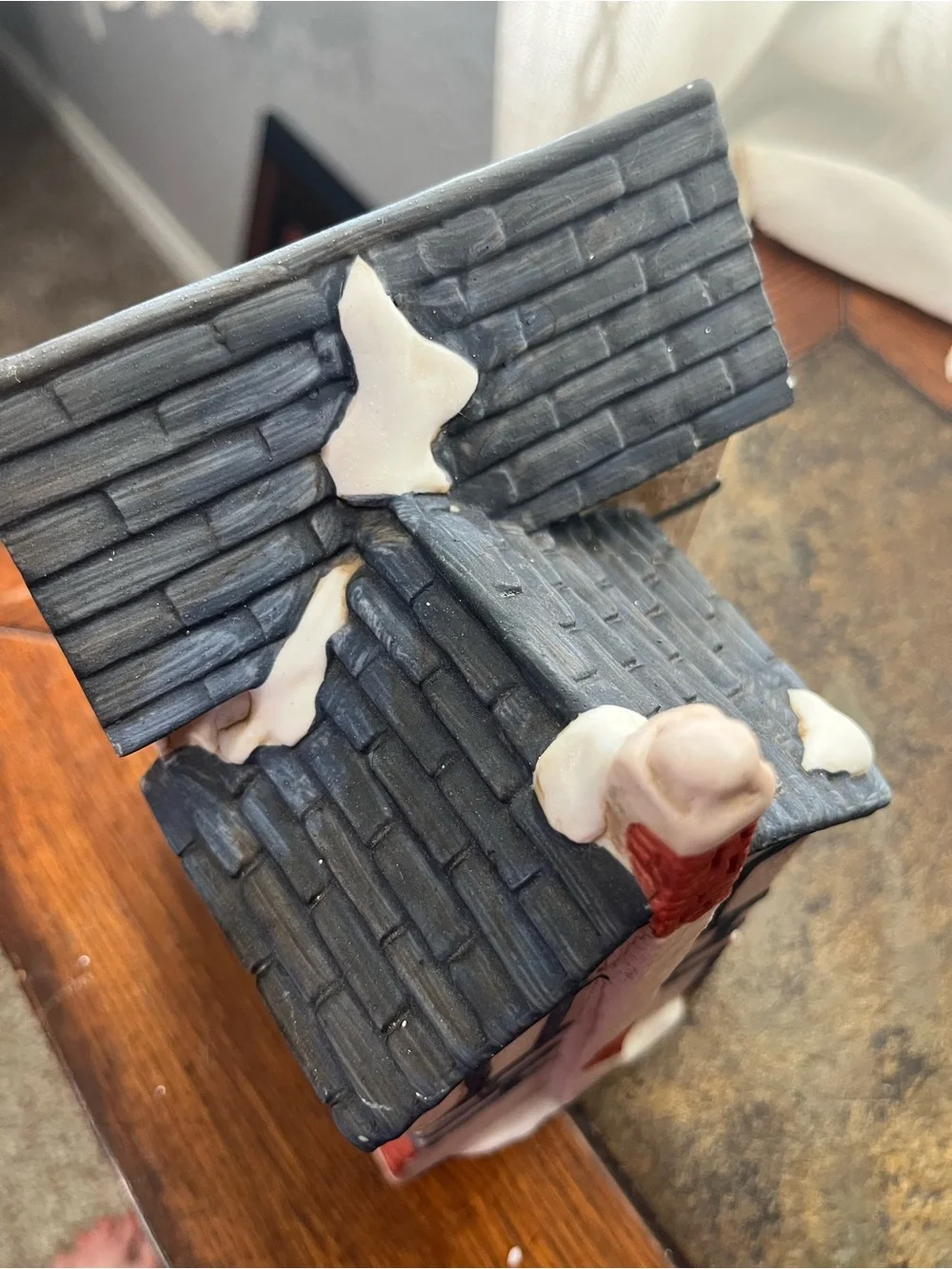 Department 56 Tudor-Style Village House in Cream, Black, Red, Brown